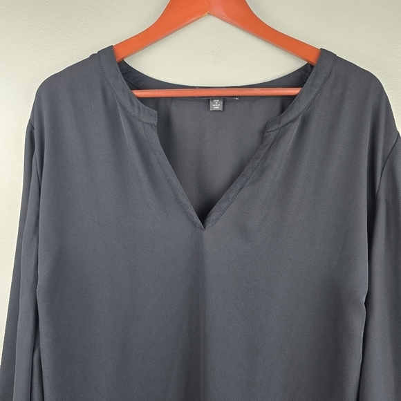 ELLOS Staple Dressy Sheer Blouse Black Womens Size 1X Business Casual Office - Picture 2 of 14